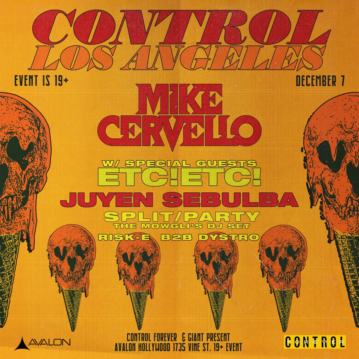 AvalonHollywood's tweet photo. Just announced!
12/7 @Control_LA brings you the tripped out sounds of @MikeCervello @iametc @JuyenSebulba #SplitParty! Tickets: https://t.co/hrfDAaarLp https://t.co/7VNlzehpJP