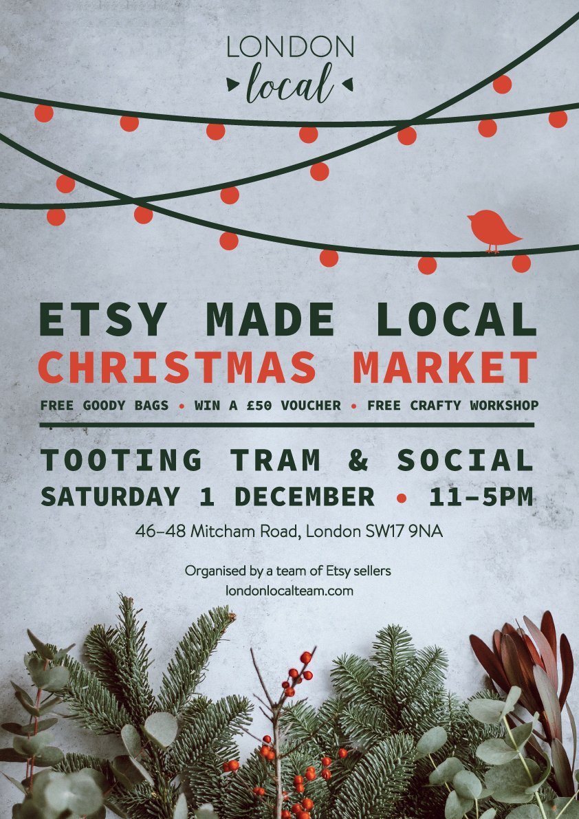 londonlocalteam's tweet photo. What better way to support @SmallBizSatUK, than come down to our #EtsyMadeLocalUK #Tooting at @TootingTram on Sat 1 Dec and do some Christmas shopping from over 30 small businesses!
https://t.co/vpoz4YdZ5d
#lolomarket #SmallBusinessSaturday #shopsmall #justacard #handmadehour https://t.co/PMUMTL7RGg