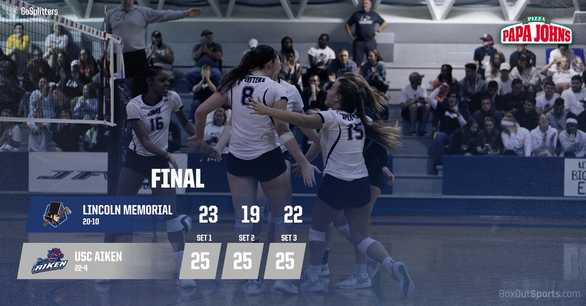 LMURailsplitter's tweet photo. USC Aiken ends #LMUWVB's season with a 3-0 win in the opening round of the NCAA tournament. The Lady Railsplitters cap the 2018 campaign with a 20-10 record #GoSplitters https://t.co/BqPZFe3quQ