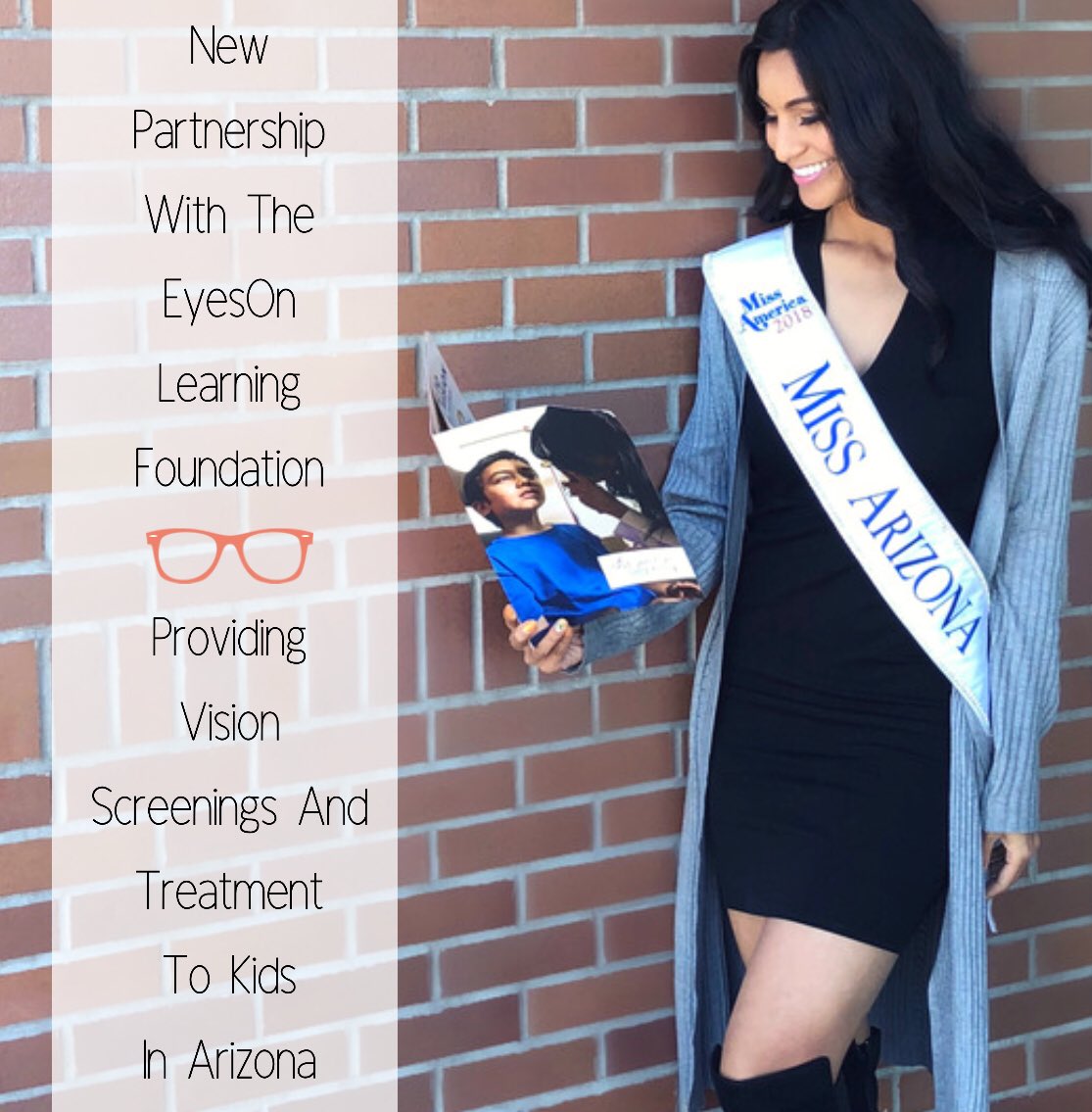 MissAmericaAZ's tweet photo. Exciting news! During my year as #MissArizona2018 I will now be working with @eyesonlearning to educate about the importance of early vision screening for students & improve learning conditions ❤️👓
#limitless #missamerica #service #thursday #visionforkids #forthekids https://t.co/7sChEUMb8R