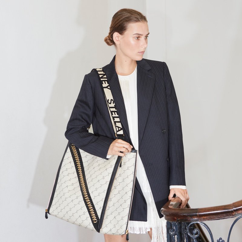 Introducing our new chain bag, strengthened with statement diagonal Falabella chain detailing.