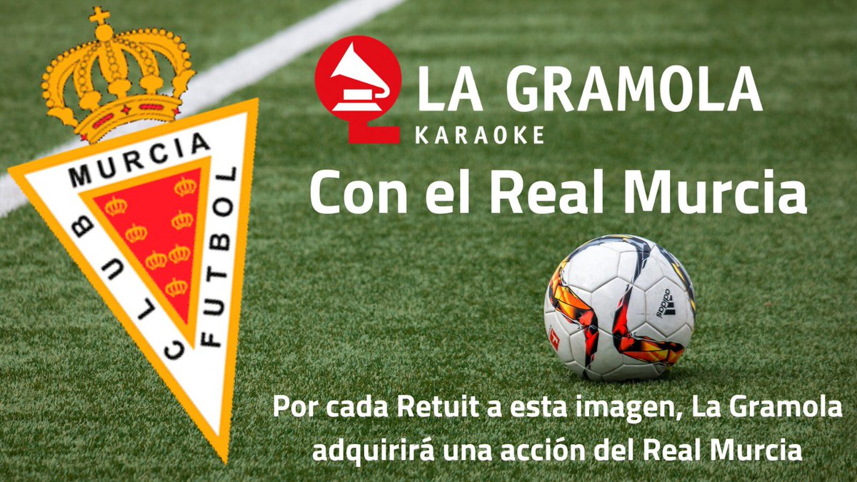 gramolakaraoke's tweet photo. En Karaoke La Gramola seguimos apoyando al @realmurciacfsad 

Y ahora además de vender las pulseras de la @feperealmurcia vamos a adquirir 1 acción por cada RT que se haga a este tweet.

Karaoke La Gramola con el #RealMurcia

#SOSRealMurcia 
#EntreTodos
#Murcia https://t.co/cteHGc3pGC