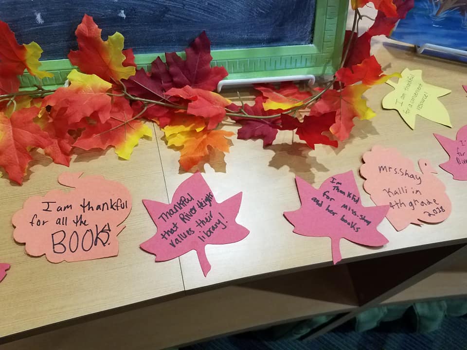 library_rh's tweet photo. We're feeling especially grateful for our library this time of year! 🦃📚🥰 https://t.co/lmhMBdxsp6