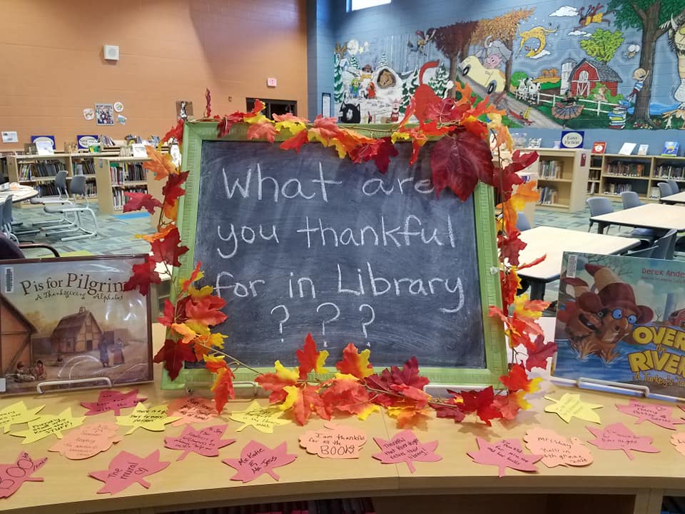 library_rh's tweet photo. We're feeling especially grateful for our library this time of year! 🦃📚🥰 https://t.co/lmhMBdxsp6