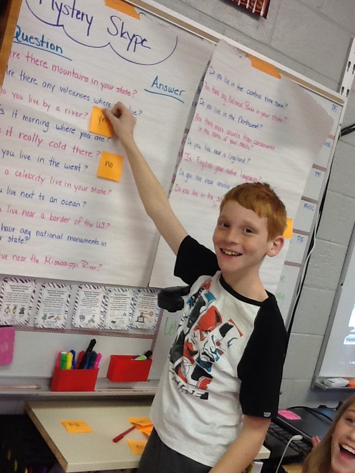 Whit244's tweet photo. #MysterySkype today with some new friends in Corbin, KY. Thank you, @pblinthefifth #4thGradeRxs #GlobalCollaboration https://t.co/1Ifl94XvMO