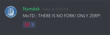 XRPDiscord's tweet photo. MOTD honorable mention: "THERE IS NO #FORK! ONLY #ZERP!" @Nymdok #xrp #XRP #XRPcommunity #ripple #xrpdiscord #ripplediscord #MOTD https://t.co/yW0D2LZQJl