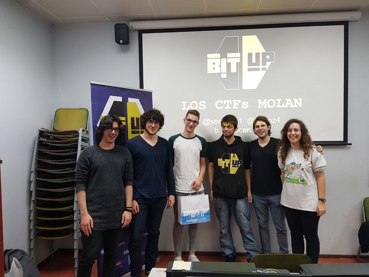 bitupalicante's tweet photo. Enhorabuena a los ganadores del #CTF de forma presencial que han estado hoy en @InfoUMA, un placer estar hoy con vosotros @sec_uma @SrDoclick e @Itxiarchz. Para los que estáis jugando online, lo cerraremos mañana, dia 16, a las 23:59. https://t.co/bFs9mab9Ig