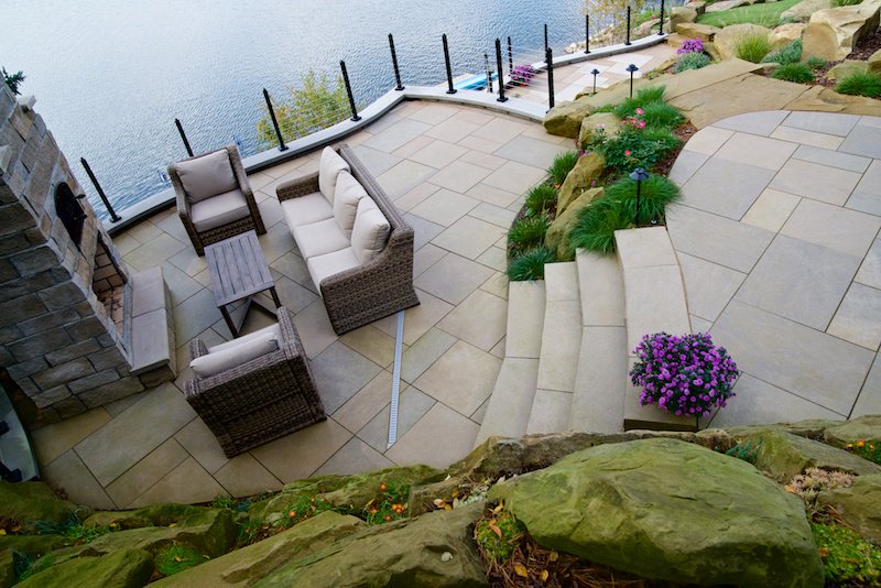 Indiana Limestone is clean, cool, and reliable. This Michigan property uses limestone pavers, steps, and wall caps to bring the comfort of the indoors out. 

#UseNaturalStone #IndianaLimestone #Pavers #LandscapeArchitecture