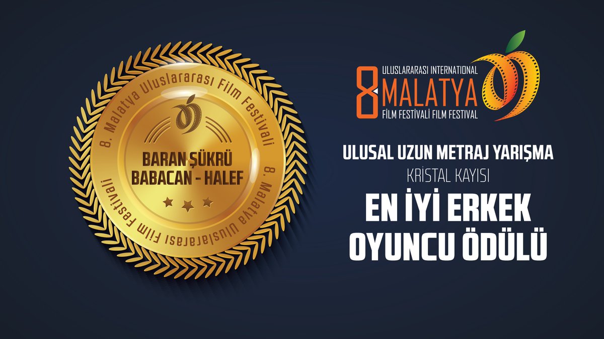 8. MALATYA ULUSLARARASI FİLM FESTİVALİ
ULUSAL UZUN FİLM YARIŞMASI
KRİSTAL KAYISI EN İYİ ERKEK OYUNCU ÖDÜLÜ
2018
“ BARAN ŞÜKRÜ BABACAN / HALEF “
#malatyafilmfest #MUFF2018