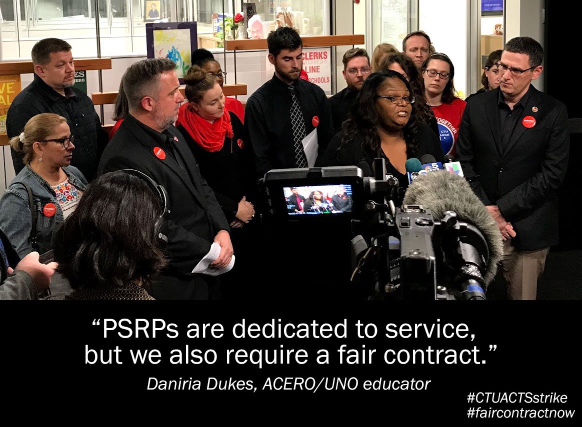 CTULocal1's tweet photo. Treat educators the way they deserve to be treated, and support UNO/ACERO teachers and staff in their fight for a #faircontractnow! #CTUACTSstrike #PSRPPower #ParaPower https://t.co/BQmipMHnjC