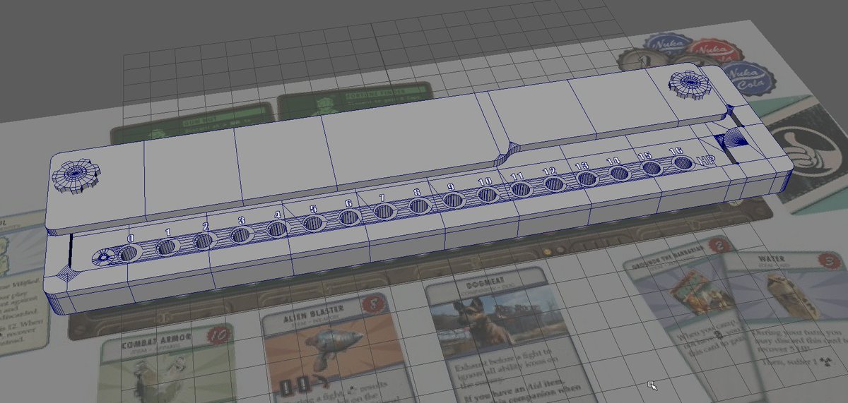 DerLachwitz's tweet photo. Ok.... maybe this hole #Fallout boardgame fandom is getting a liiiiiittle bit weird right now. Anyway... having too much fun modelling and improving this playerboard #helloryker https://t.co/hFrfP5PrS4