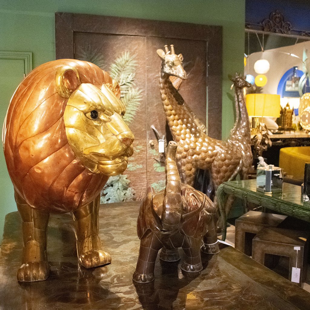 TalismanLondon's tweet photo. Things are getting a little wild in the showroom. Our stunning collection of metal and brass animal sculptures definitely add an exotic touch: https://t.co/Z621fBfTvk #exotic #sculptures #talismanlondon #design #vintage #retro #lion #decor https://t.co/kEbsKO8pym