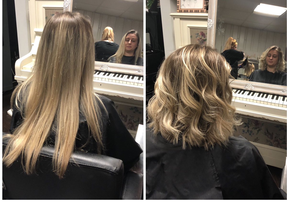 Minxym01's tweet photo. Revamped! Length off, layers added, balayage technique used to break up and soften natural regrowth, and low warm tones added...stunning result! ❤️ https://t.co/WtVh15r26M