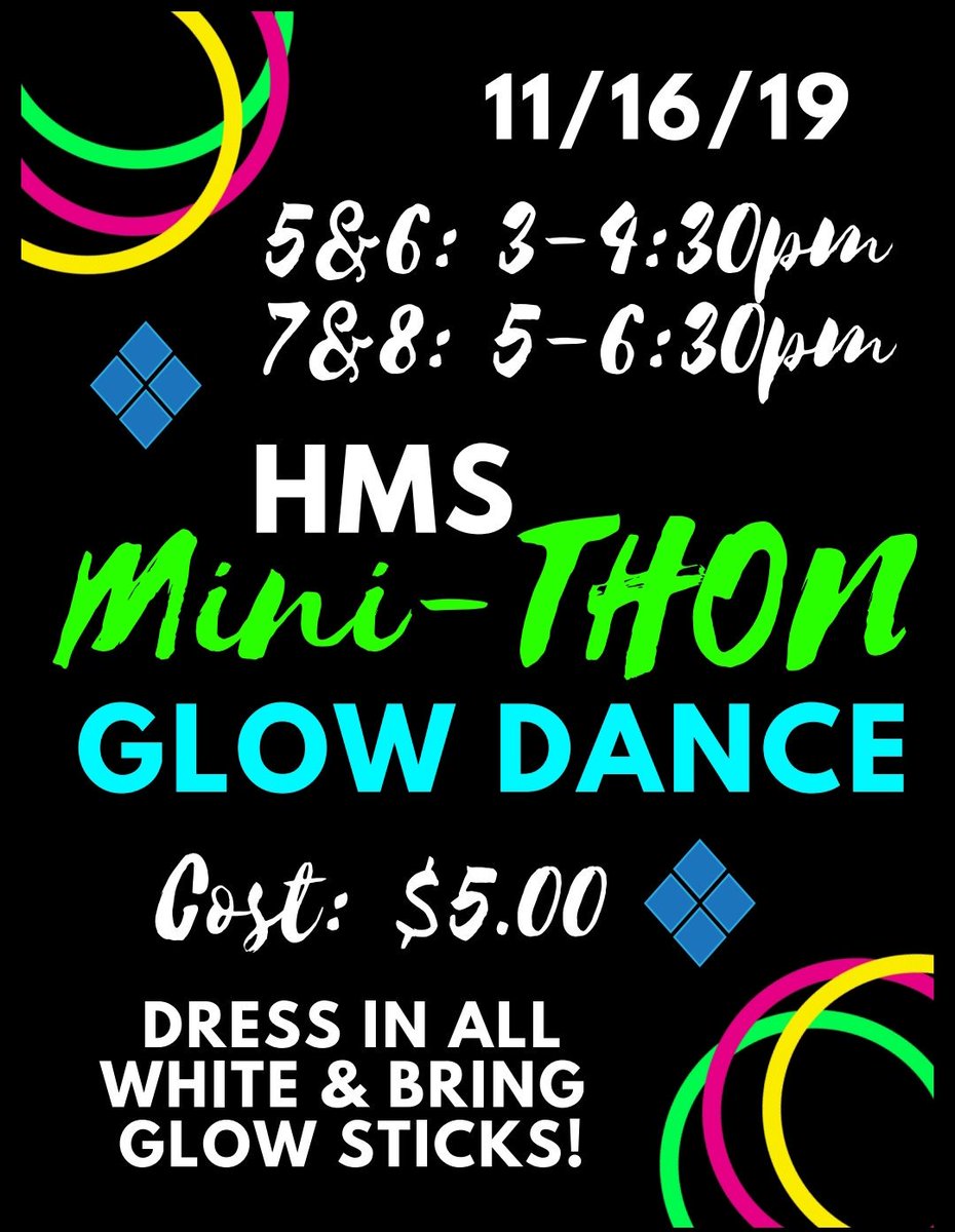 Mini-Thon Glow Dance <a href="/HanoverMiddle/">Hanover Middle Sch</a> is still on for tomorrow (11/16). Tickets will be sold during lunches. #FTK