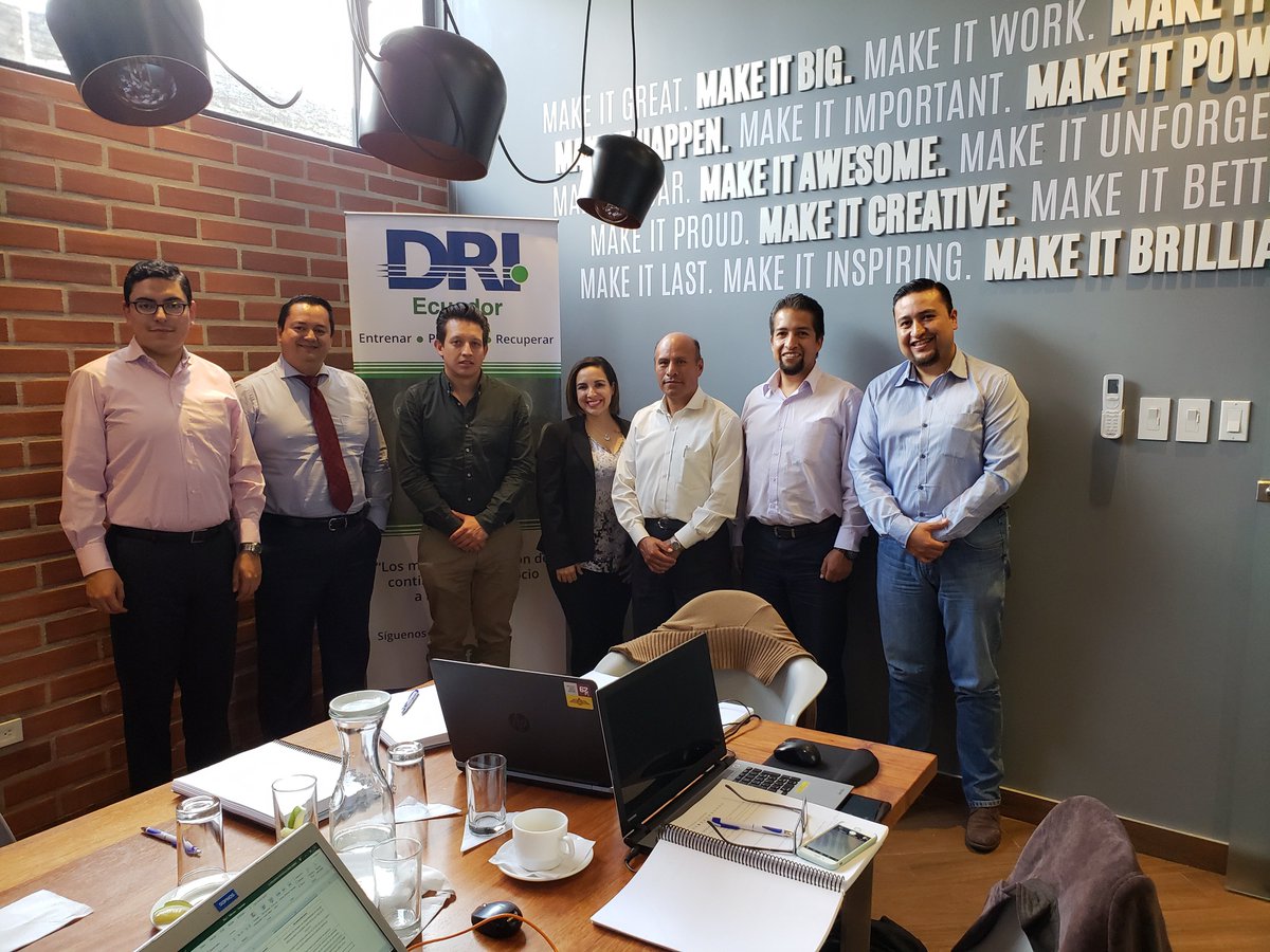 Audetic's tweet photo. Estamos por concluir el curso del @DRI_Intl "Continuidad de Negocio". Ha sido una excelente semana. Gracias @karolcord por compartir sus conocimientos con los asistentes. CC: @KelseyLRose #DRIEcuador #EntrenarPrepararRecuperar https://t.co/IHnFHzAPPa