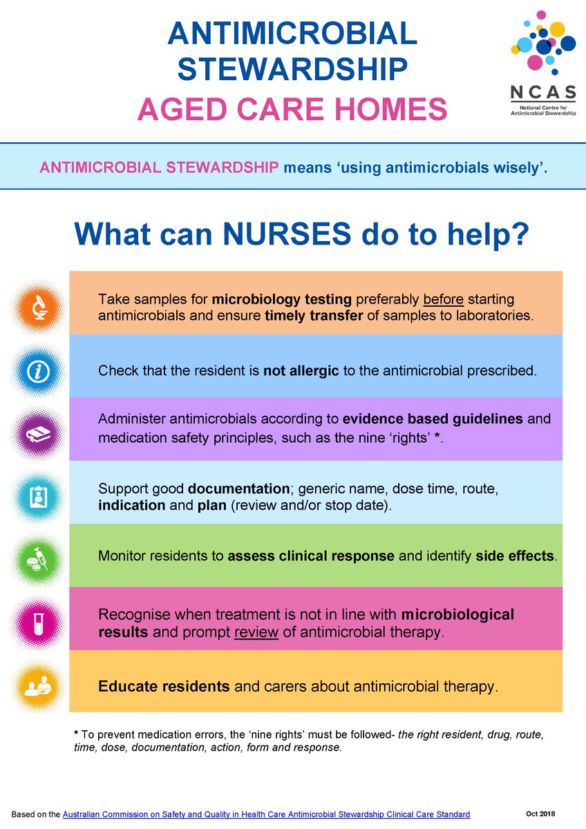 NCAS_Aus's tweet photo. How can nurses help ensure antibiotics are used wisely in aged care homes? #acNAPS #AAW #WAAW2018 #AntibioticAwarenessWeek #KeepAntibioticsWorking - https://t.co/O5tpnDuKHz https://t.co/DAk5XgUftt