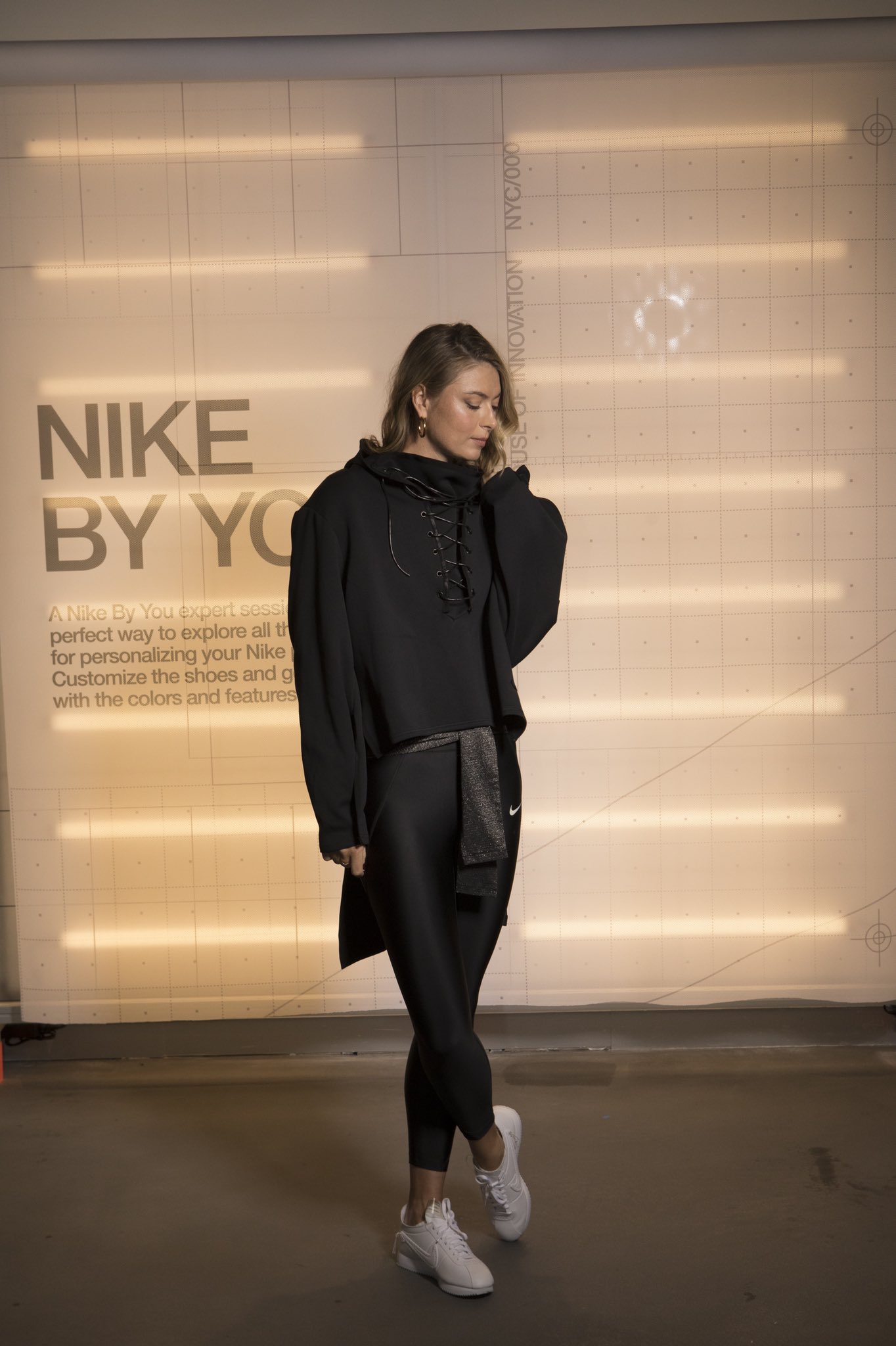 Maria Sharapova Twitterissä: "Nike 5th Ave store. Opened today and  customizing 5 unique pieces to your dimensions. This sweater is one of  them. And those white Cortez shoes...more on that later 😉