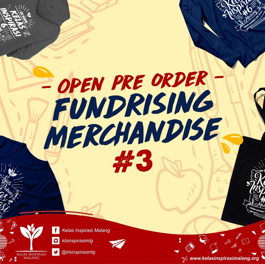Atas tingginya permintaan penjualan merchandise KI6 Malang
PO-3 Fundrising KI-6 Malang kembali dibuka hingga 20 November 2018. Masih 4 hari lagi, buruaaaan PO merchand keren 😎