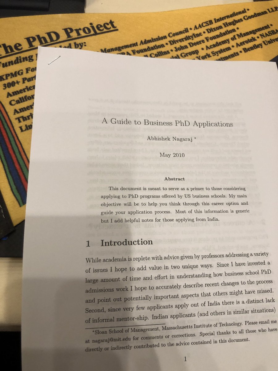 MonicaBruin's tweet photo. @abhishekn, thank you for writing this! PS: Hillary from @MITSloan says “hello” #phdnov18 https://t.co/ASSJ0M83qe