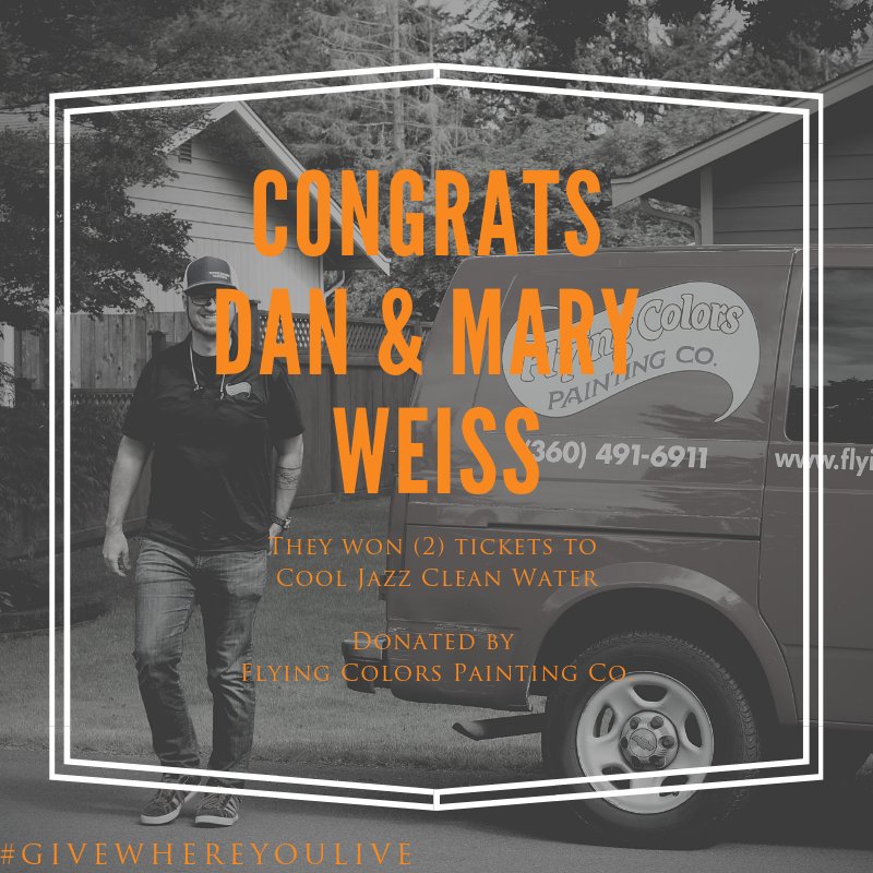HomesFirst's tweet image. Congrats to Cool Jazz Clean Water ticket winners, Dan and Mary Weiss.  #GiveWhereYouLive #GiveLocalSps