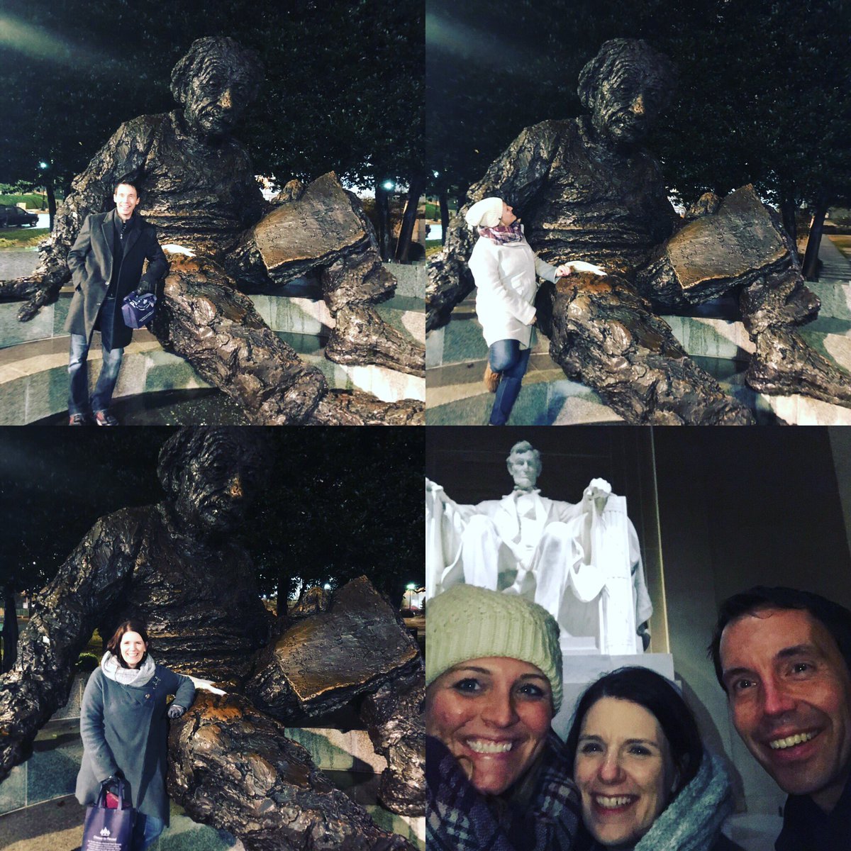 michelesaysana's tweet photo. Exploring DC tonight in the cold with @QualityKristin & @BrianWagers and ran into Einstein and a few other cools guys like Abe! #worktravel #wheresuber #photoswithAlbert #USNHoT https://t.co/6MBdpSizaW