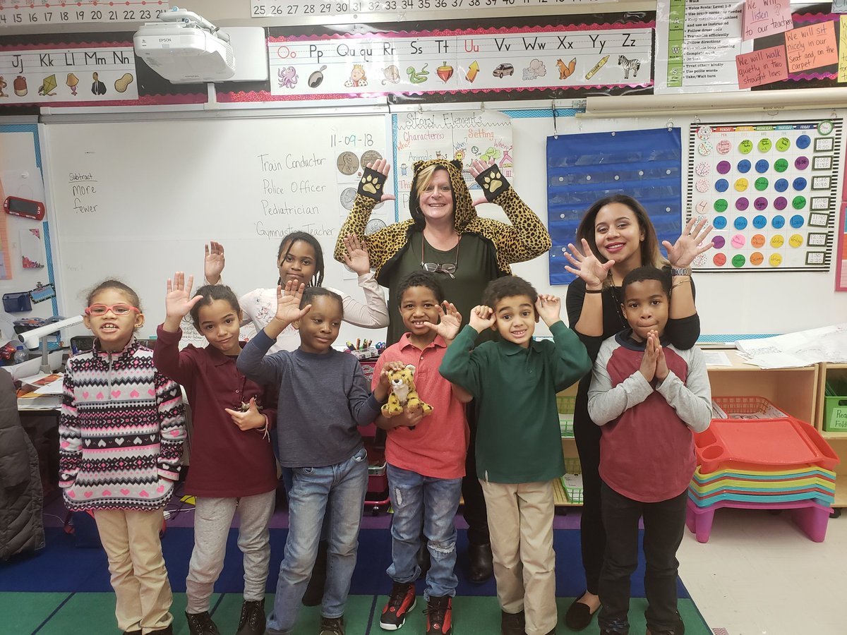 "Cheetahs check in, show me your Paws!"...We love having "Cheetah Cheetah" check us in! <a href="/PS76Q/">PS76Q William Hallet</a> #PAWS #76q