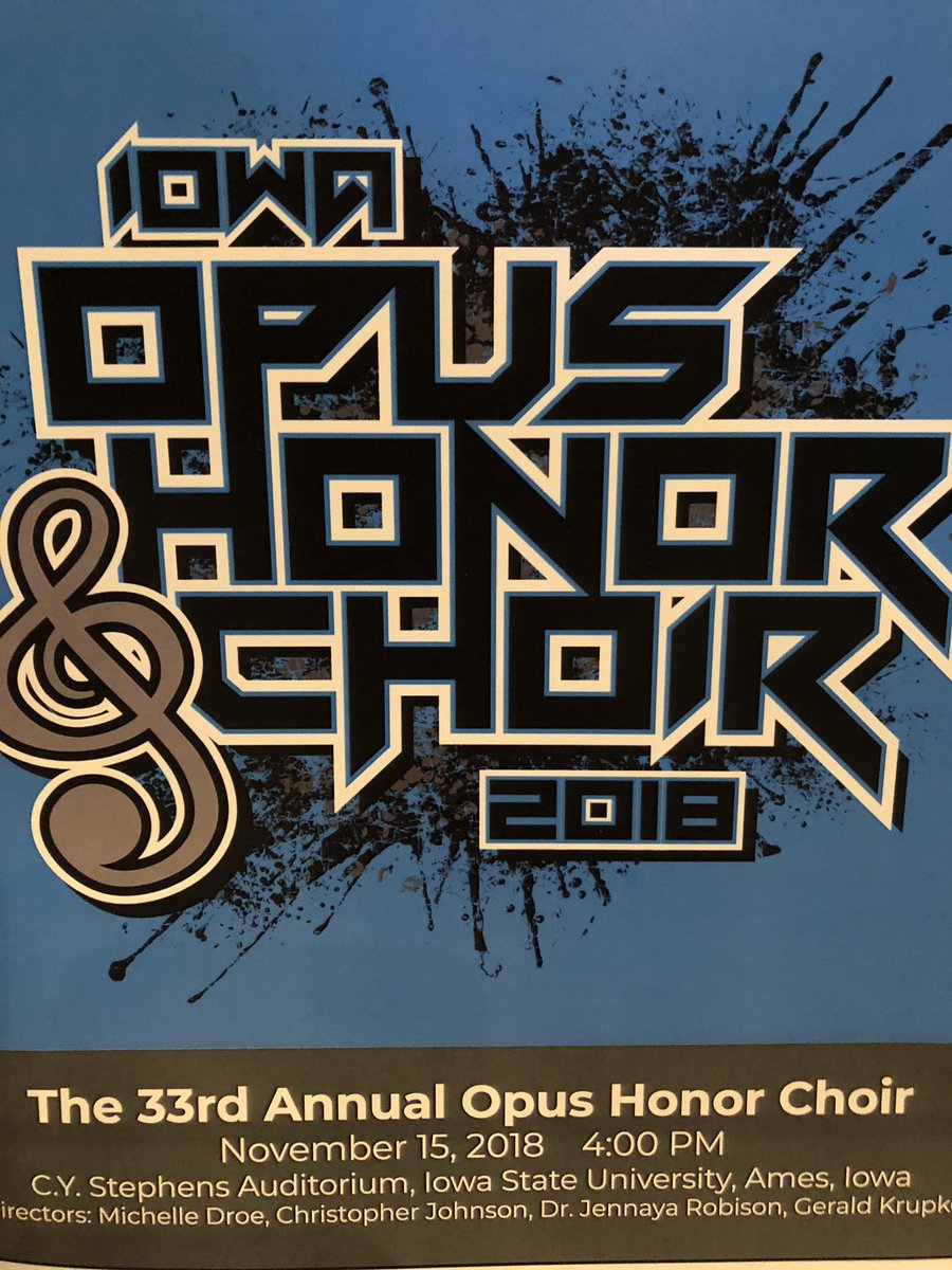 douglasmilesCRG's tweet photo. Congratulations to @avamiles179 and all of the talented singers who were chosen to participate in the 2018 Iowa Opus Honor Choir today at Stephens Auditorium in Ames. #Bravo #ProudDad #Opus2018 https://t.co/90u1BdhnDw
