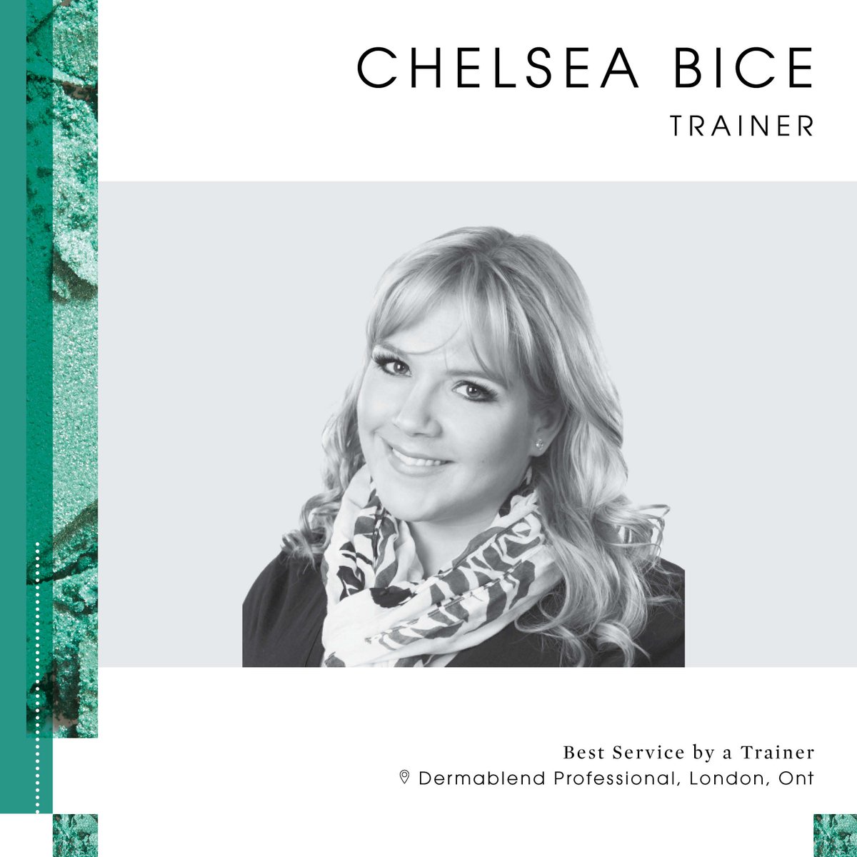 cosmeticsmag's tweet photo. Congratulations to Chelsea Bice of @DermablendPro, London, for winning Best Service by a Trainer! #COSAawards https://t.co/sf2h3l6FsI