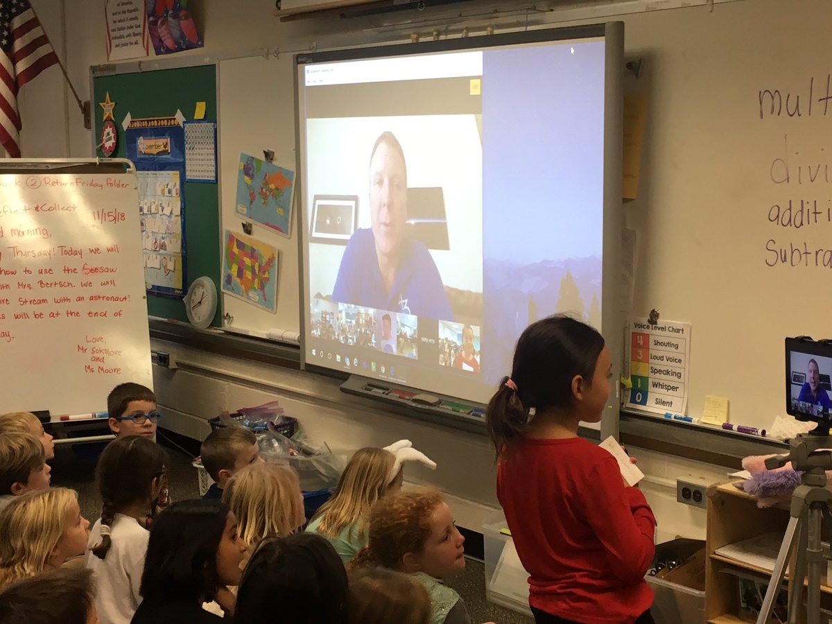Thanks @NatGeoEducation #explorerclassroom for hosting our 2nd grade @Ashlawneagles on the livestream with @NASA astronaut Terry Virts. We learned so much about the challenges of space travel and scientific work on the space station! @APSscience @AstroTerry @JoeGrabowski
