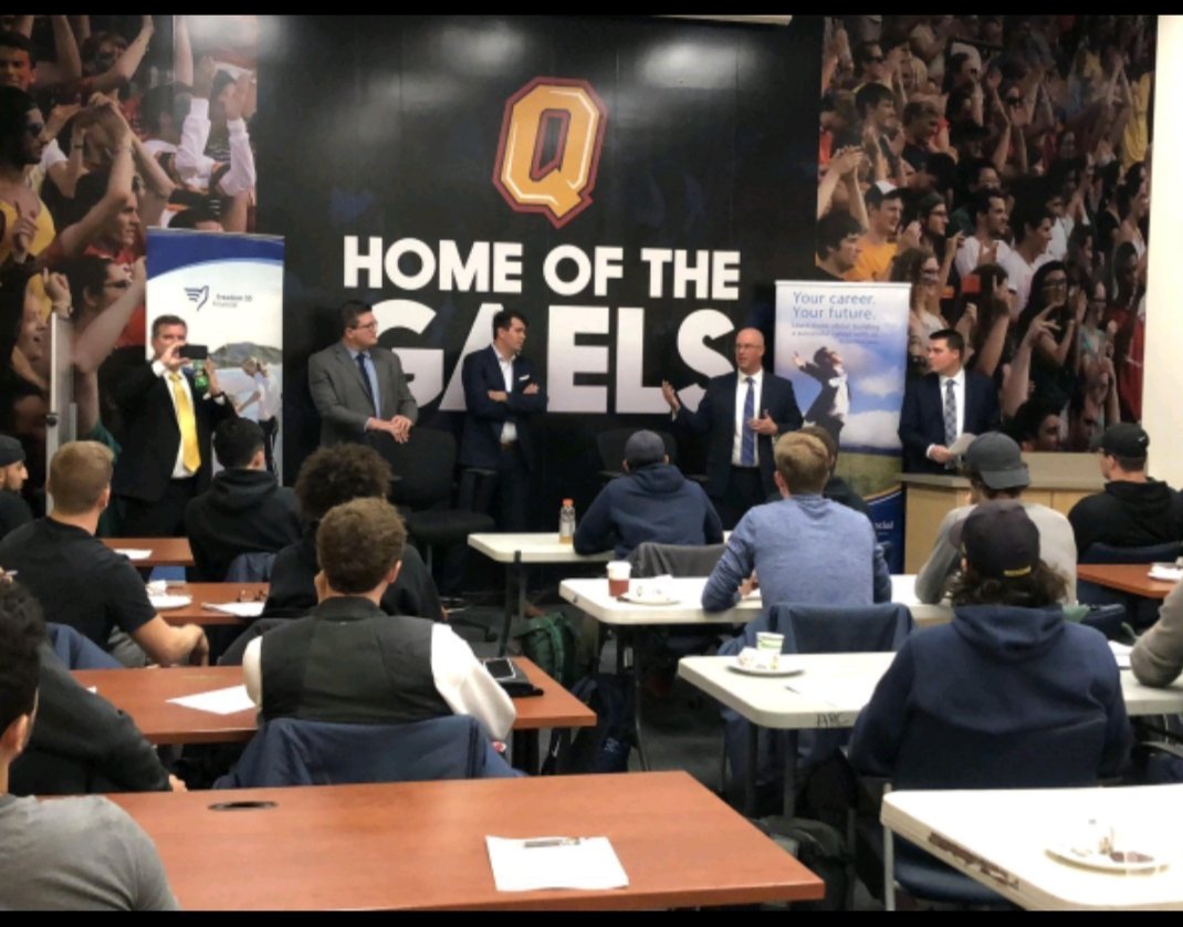 tulls24's tweet photo. Was a pleasure speaking to the bright athletes of @queensgaels last night about life after sports. @F55F #lovethiscareer #kingstonfc https://t.co/susDT4AX7l