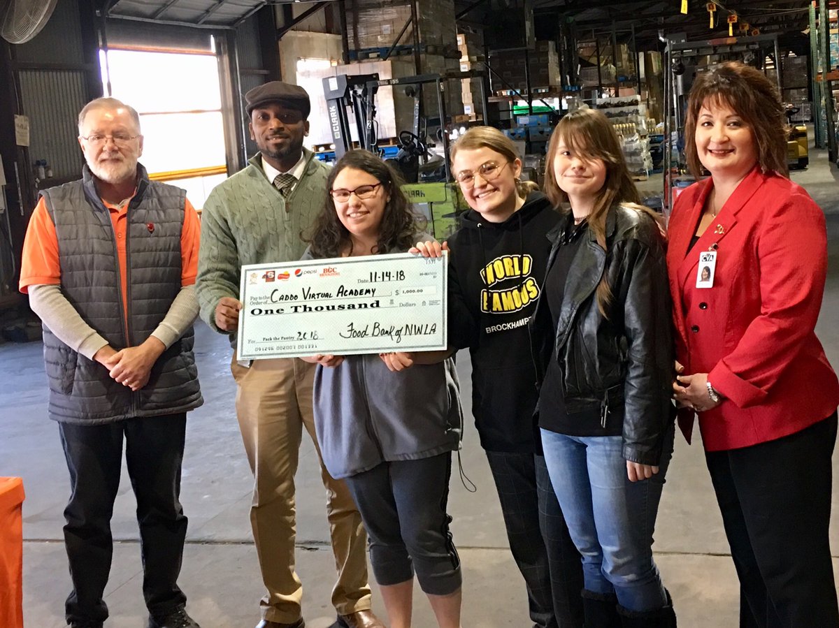 THIS IS AMAZING!!! With four days and a very small population, Caddo Virtual Academy won 1st Place among all schools in  NWLouisiana Pack the Pantry Food Drive. Our students collected over 2000 lbs of food for our community! Thank you NWLA Food Bank!
#wemakeitpersonal #wearecaddo