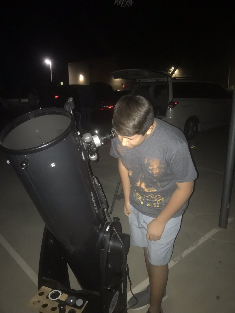 Student Milo gazing at the sky during Astronomy Night #SanTanValley #CombsLeads