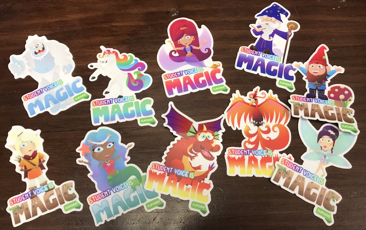 counselortechie's tweet image. Oops...almost missed these beauties! They were at the bottom of the bag!! Coolest stickers ever!! #StudentVoice #flipgridfever #stickerfever #reedallin