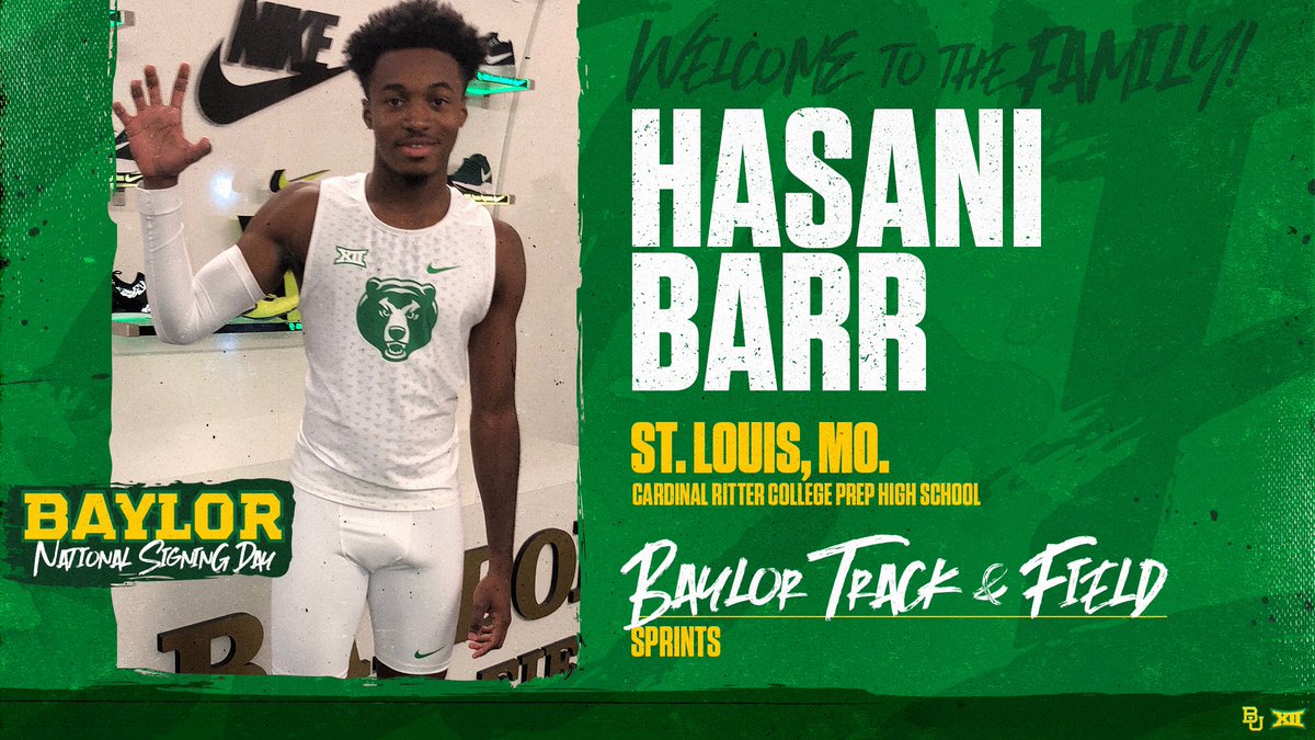 BaylorTrack's tweet image. He was the AAU 400-meter champion in 2017 🥇, runner-up in 2016 🥈, and third place in 2018 🥉.

Welcome Hasani Barr to the Baylor Family! #SicEm 🐻 #SignBU 🖊