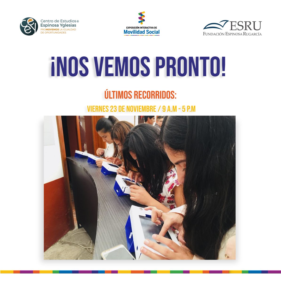 MovilidadSocial's tweet photo. Estamos felices porque más del 64 por ciento de nuestros visitantes salieron de nuestros recorridos con MÁS GANAS DE ESTUDIAR
#ExpoInteractiva
#MovilidadSocial
#ImaginaTuFuturo https://t.co/pyxFK9kJg4