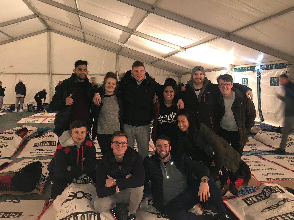 Having an amazing night for an amazing cause. Homelessness has doubled in London in the last year alone. Together we can help.  #SleepOut2018 #Homeless #CentrepointSleepOut