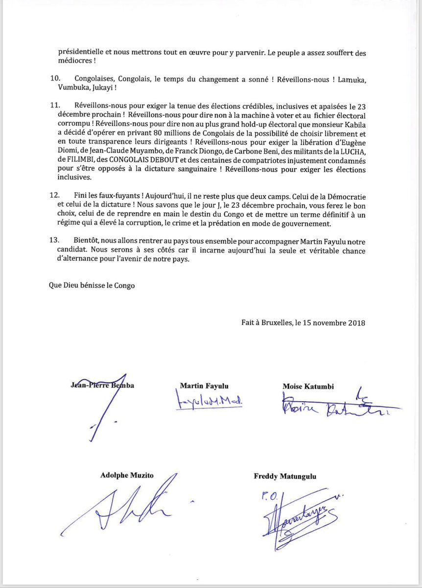 bembajp's tweet photo. Réunis en ce jour avec les Leaders de l’Opposition, nous avons réaffirmé, à l’unanimité, notre soutien à @MartinFayulu en tant que candidat commun de l’opposition afin d’assurer l’alternance en #RDC. Unis, nous relèverons les défis de la #RDC. https://t.co/mVyVGaiT9E