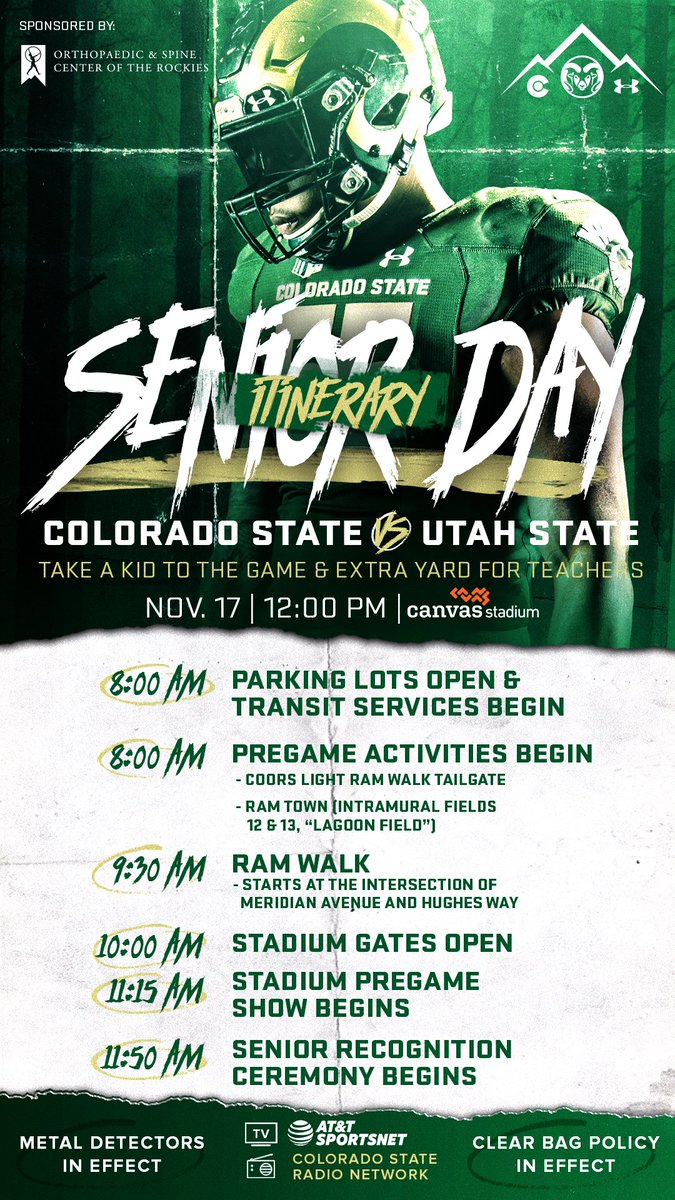 CSURamsGameday's tweet photo. Wake up State! It's #CSURams gameday! Be sure to dress WARM, today's forecast calls for snow 🌨️ 

Gameday: https://t.co/ZJTWlIvvfF 
#CSURams https://t.co/Is06FbpV3O