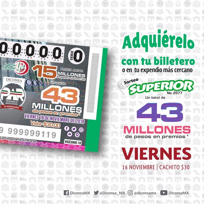 SegalmexDiconsa's tweet photo. ¡Están volando! Ve a tu punto de venta más cercano de la @lotenal y compra tu cachito.  #DiconsaTeDaSuerte🍀 https://t.co/gYbezt27kQ