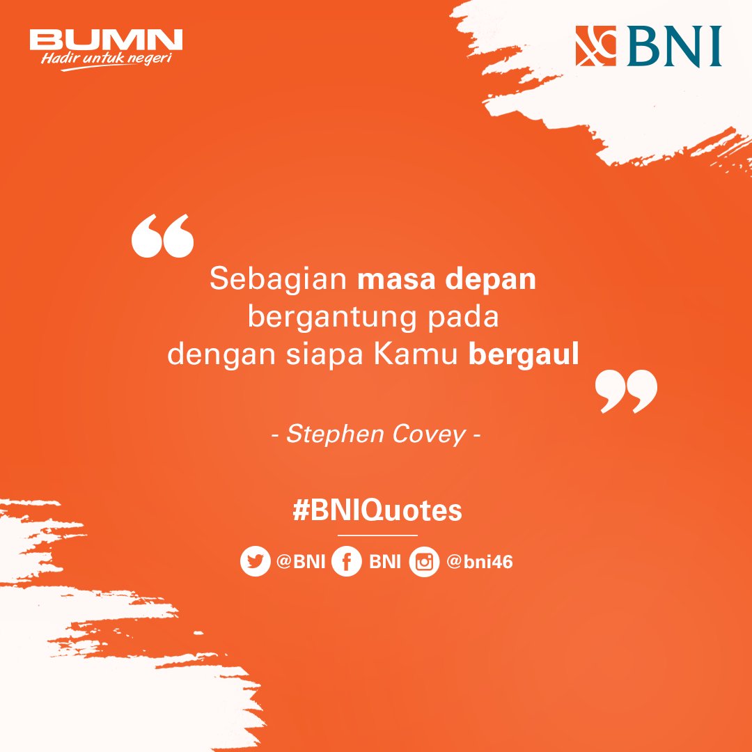 BNI's tweet photo. Teman adalah cerminan diri, begitu kata pepatah. Namun tidak hanya cerminan diri saat ini, teman juga dapat menjadi cerminan menjadi seperti apakah kamu di masa depan. Bagaimanapun kamu bertindak teman pasti akan mempengaruhimu #BNIQuotes https://t.co/DbgtGa0R3N
