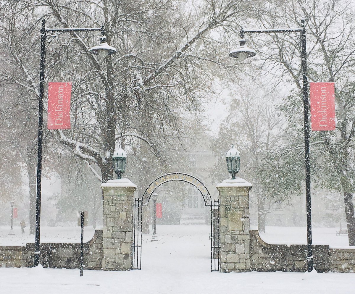 GregAtDson's tweet photo. The snow was so excited about ⁦@DickinsonCol⁩ that is decided to apply early decision! Don’t forget to hit submit by midnight tonight. Become a Dickinsonian! #dson2023 https://t.co/D9f9FJENDN