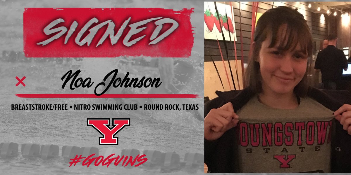 We are excited to announce the signing of Noa Johnson (Round Rock, Texas/Nitro Swimming Club) to an NLI! Can't wait for her to be a part of our program in 2019! #YandProud #GoGuins