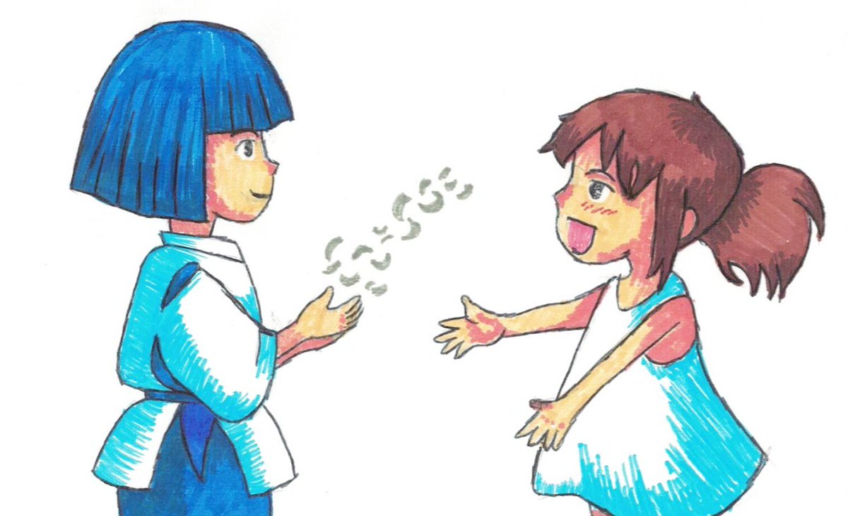 AzaharaRoig's tweet photo. Chihiro &amp; Haku - Spirited Away
#anime #drawing #manga #fanart #spiritedaway https://t.co/ZUjc4S25hc