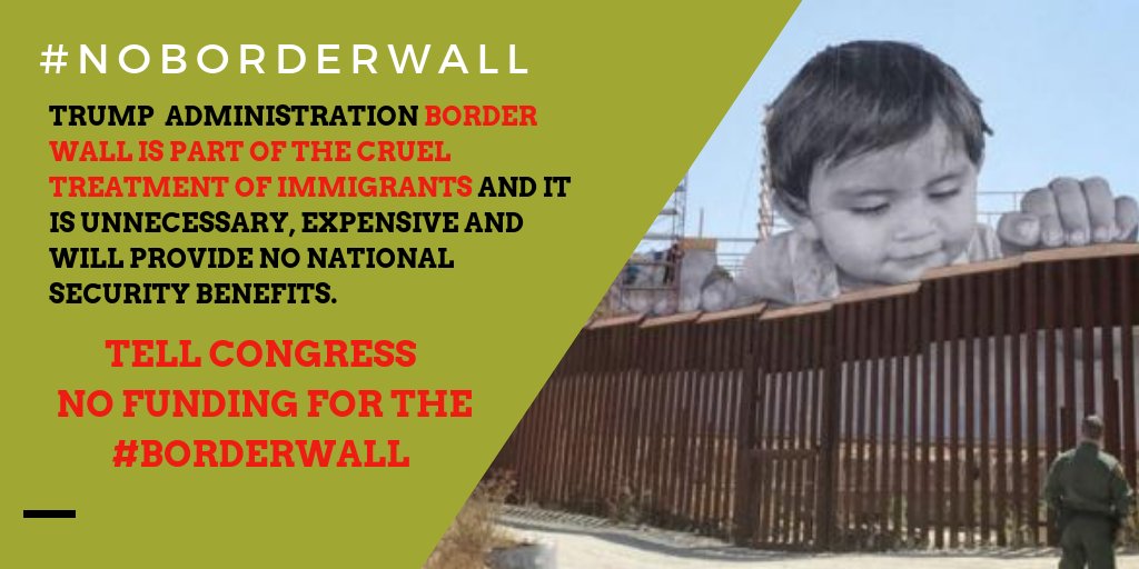 Dreamers, immigrant families &amp; border communities are not bargaining chips! We need immigration reform that respects the health of our communities and the environment #NoBorderWall