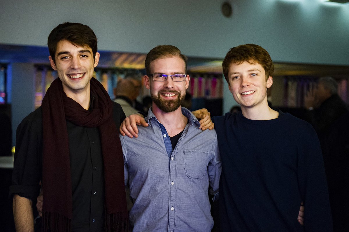 tromppercussion's tweet photo. The finalists of #TROMP2018: Elliott Gaston-Ross, Nikolay Ivanov &amp; Kai Strobel. November 18 @MuziekgebouwEHV. Broadcasted LIVE from 14:00 CET at https://t.co/86kS6amTdi and the TROMP YouTube Channel. https://t.co/HPIMau7a1i