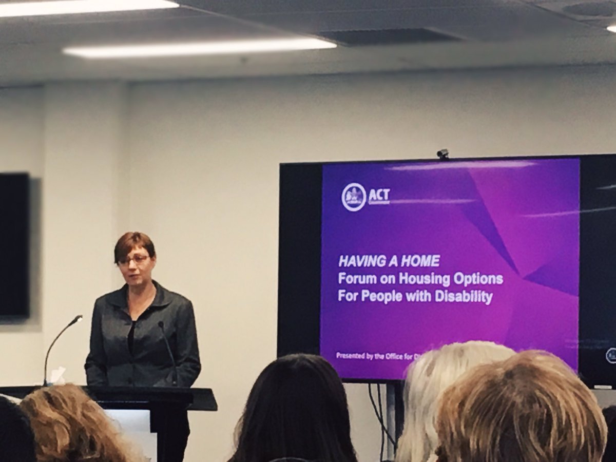 At the #havingahomeforum today on #housing for people with #disability <a href="/involvecbr/">INVOLVECBR</a> We asked what is being done about the gap in Accessible #housing.
 @RachelSS_MLA #canberra