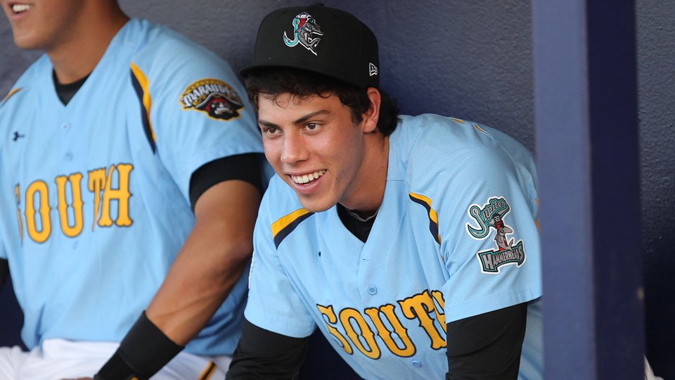 Minor League Baseball on Twitter: "Months before making his Major League debut in 2013, NL MVP Christian Yelich talked about his defense, peanut butter sandwiches and his dream to become a Navy