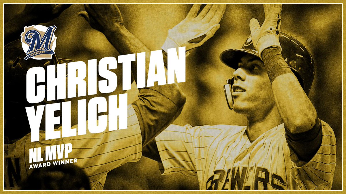 SportsCenter's tweet photo. Christian Yelich is your 2018 NL MVP!

.326 BA | 36 HR | 110 RBI https://t.co/2bCgcnVXSk