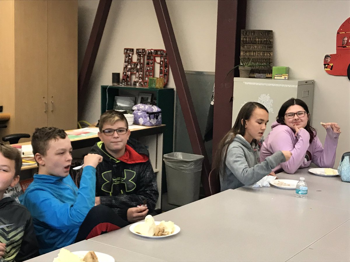 MrsCooperHDMS's tweet photo. I had a wonderful family lunch with my advisory today! We played, which family member are you? Some of the answers included: grumpy uncle, random stranger, brutally honest cousin, and family 🐶who eats scraps off the floor. #HDMSPride #applepie https://t.co/u4X7mygx67