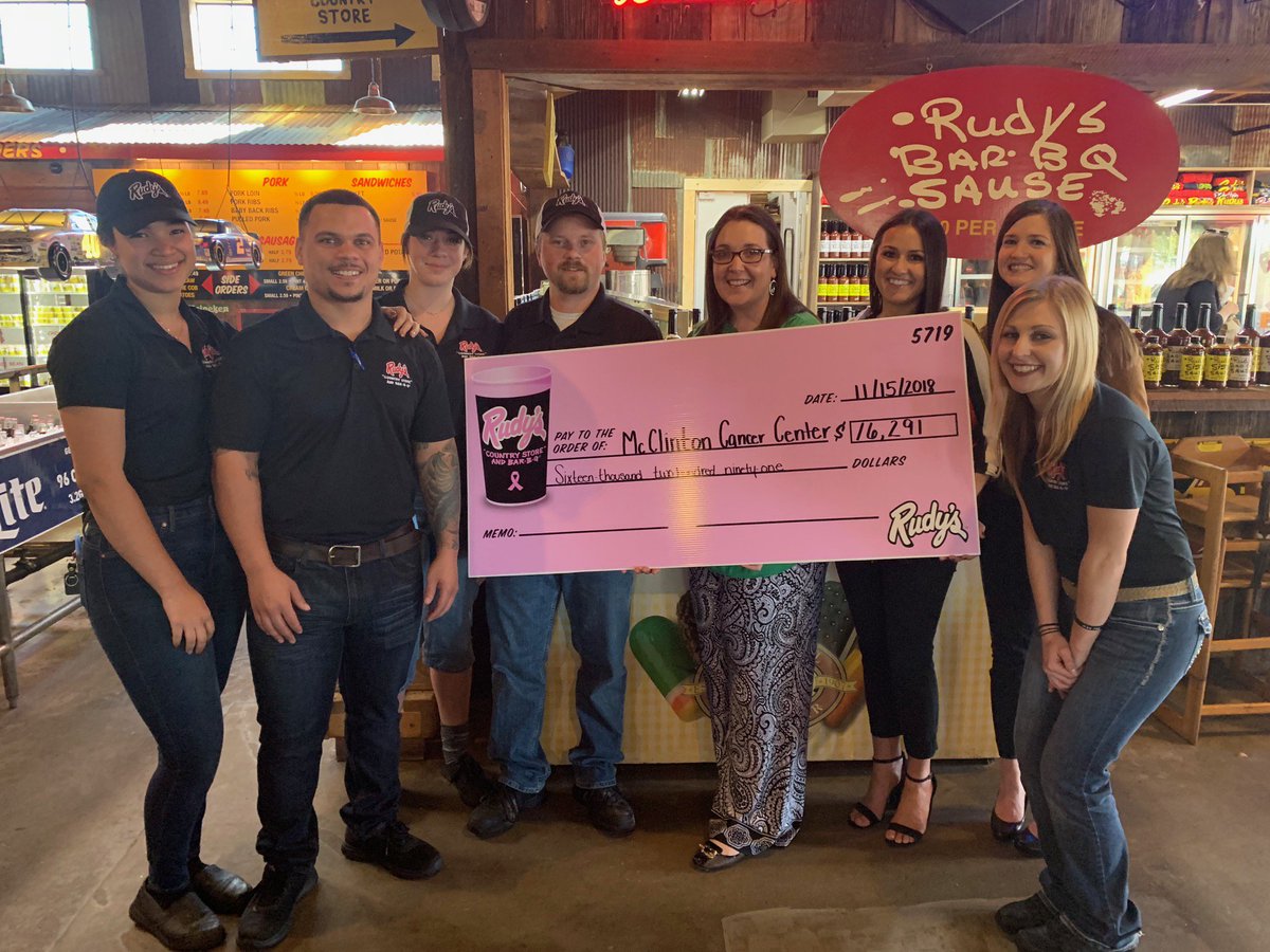 MeganSnipes's tweet photo. A huge THANK YOU to @rudysbbq for supporting the @bswhealth_Waco McClinton Cancer Center! Their pink cup campaign raised more than $16,000 so Central Texans can continue to receive the best possible cancer care close to home. #NationalPhilanthropyDay https://t.co/ahRmn28mCb